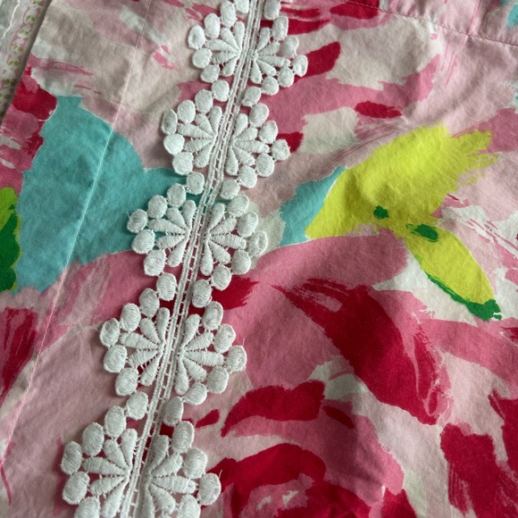 Garnet Hill Pink and Green Floral Lilly Pulitzer “First impressions” sham - Picture 2 of 3